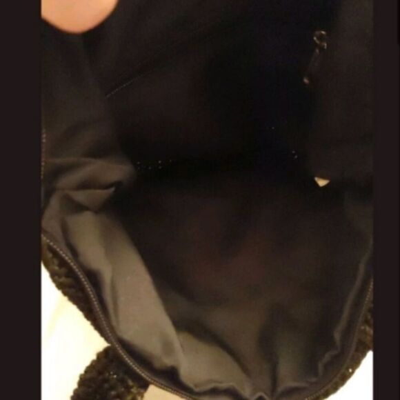 Macy's VINTAGE Macrame handbag BLACK Women's Casual. - Picture 3 of 6